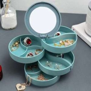 Organize Jewelry with Portable Compact Rotating Storage Box